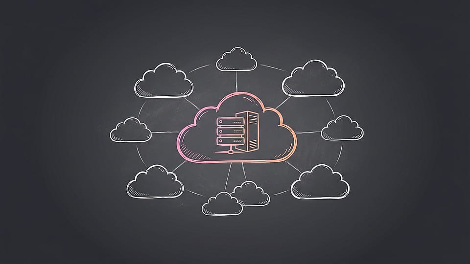 A collection of clouds representing the concept of remote servers.