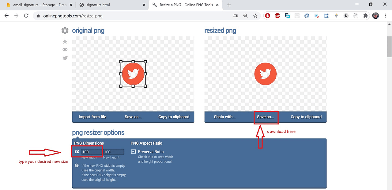 Use onlinepngtools to change the color of the icons