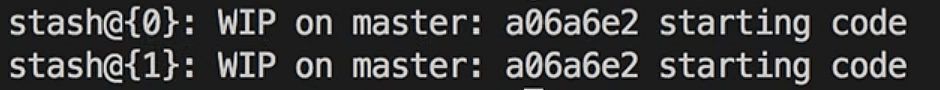 git stash list