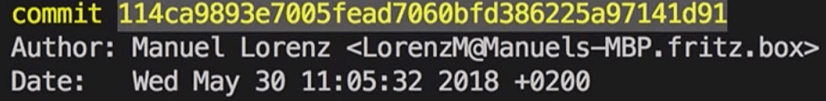 the ID of a Commit