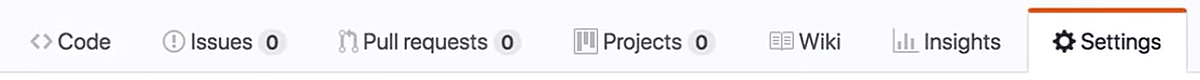 GitHub settings page