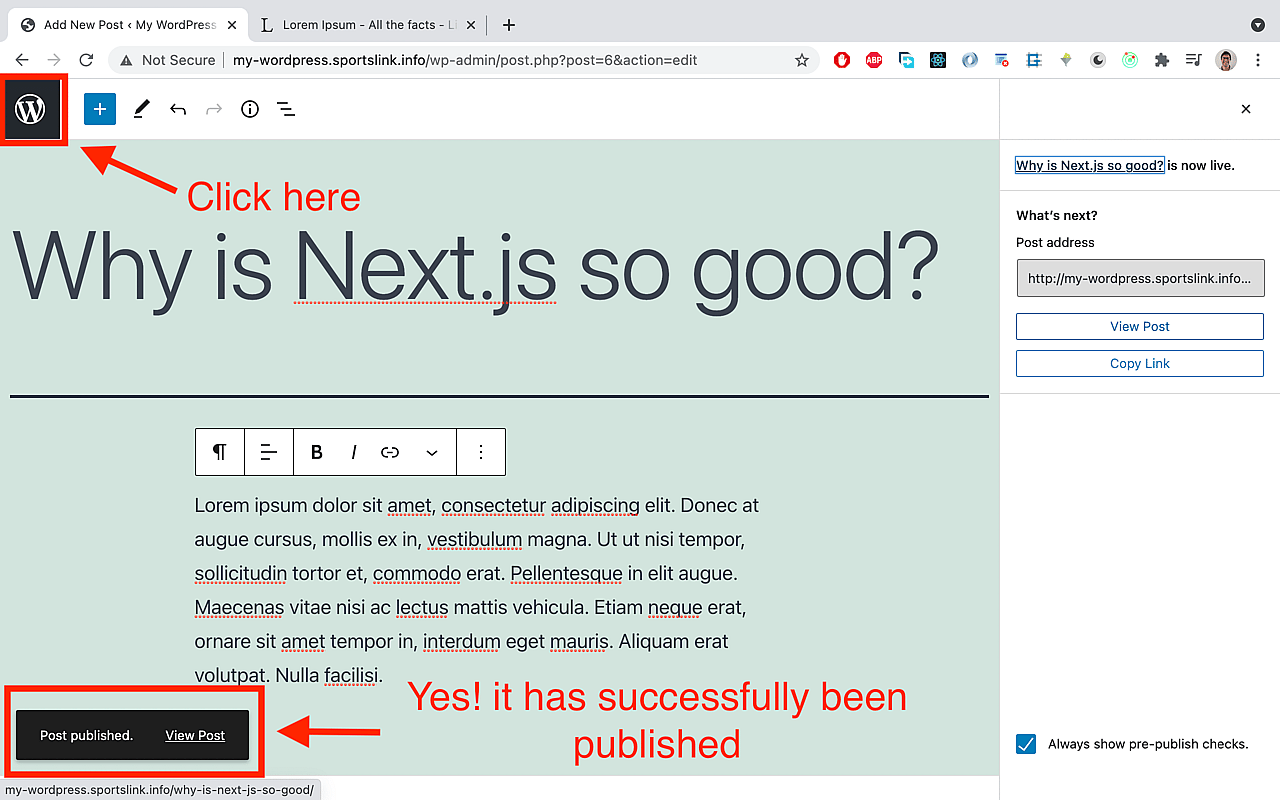 You should see a confirmation message thereafter - you can also leave the page.