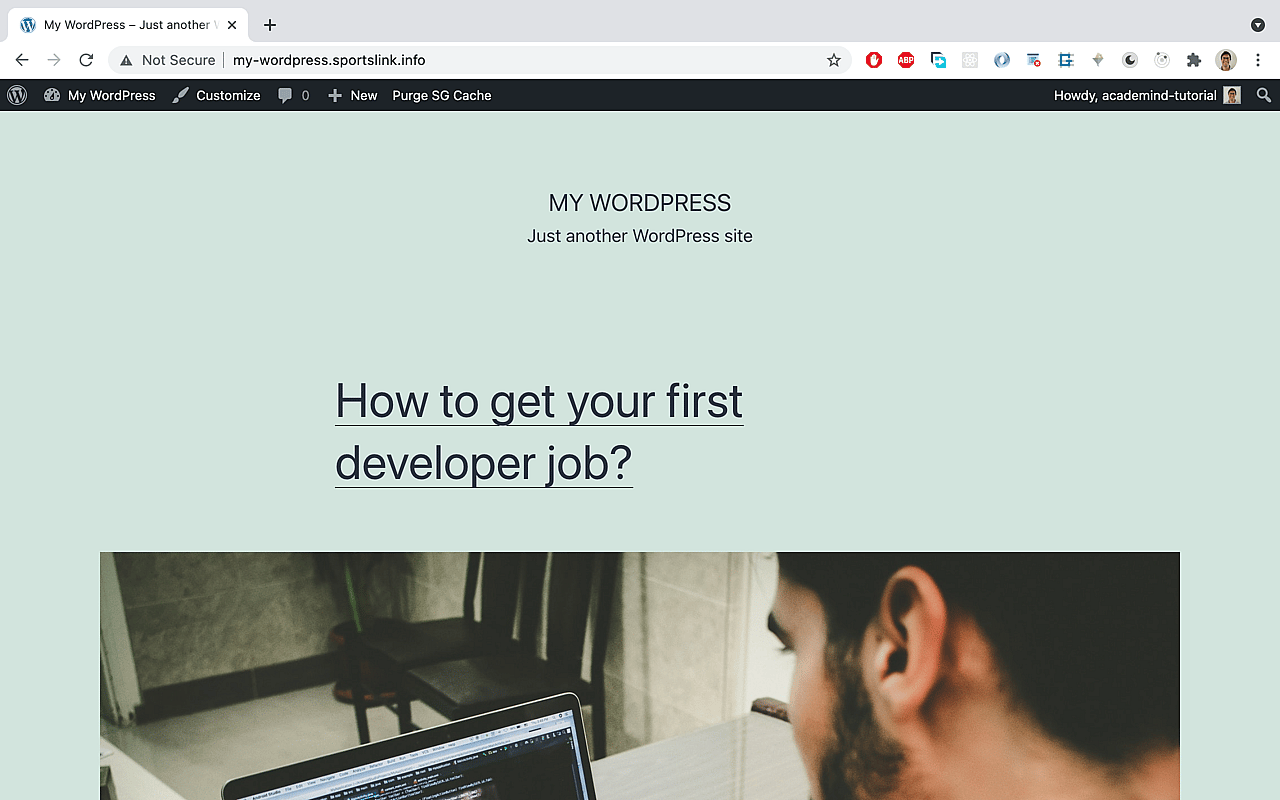 You should now be able to enter your subdomain in the browser and view your page.
