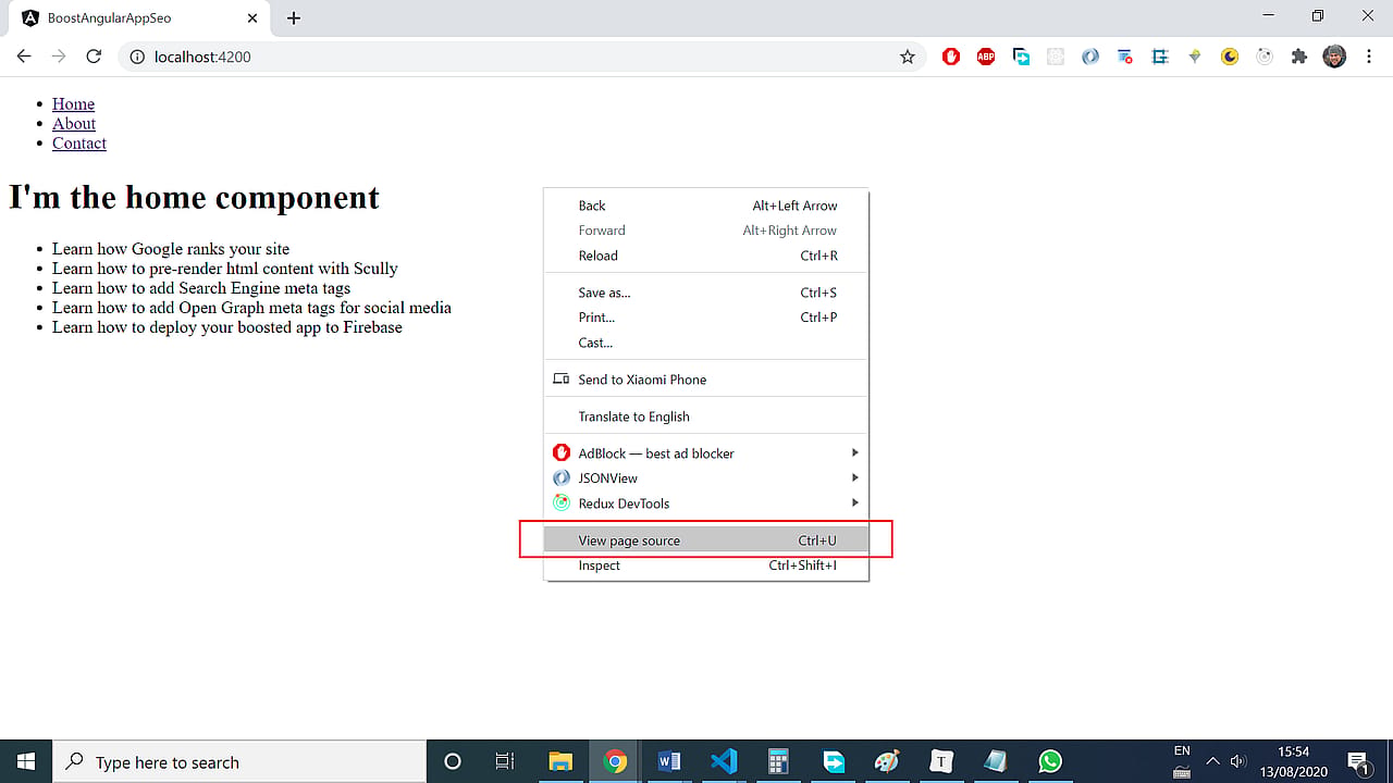 Inspecting an Angular app with the browser dev tools