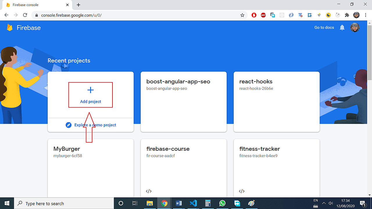 Firebase console
