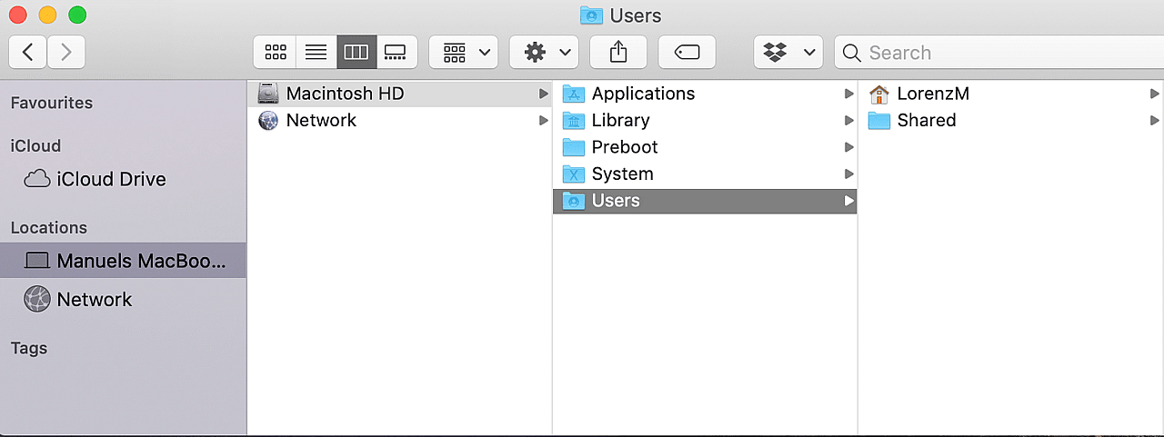 The macOS finder